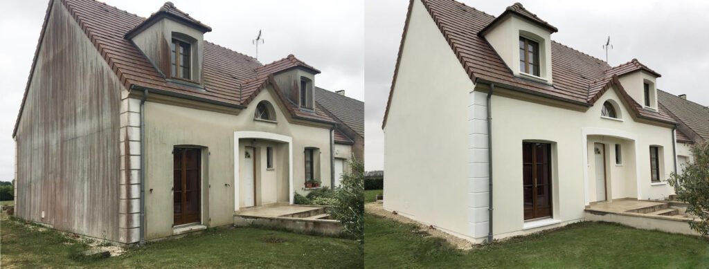 Ravalement de façade à Cancale, avant après